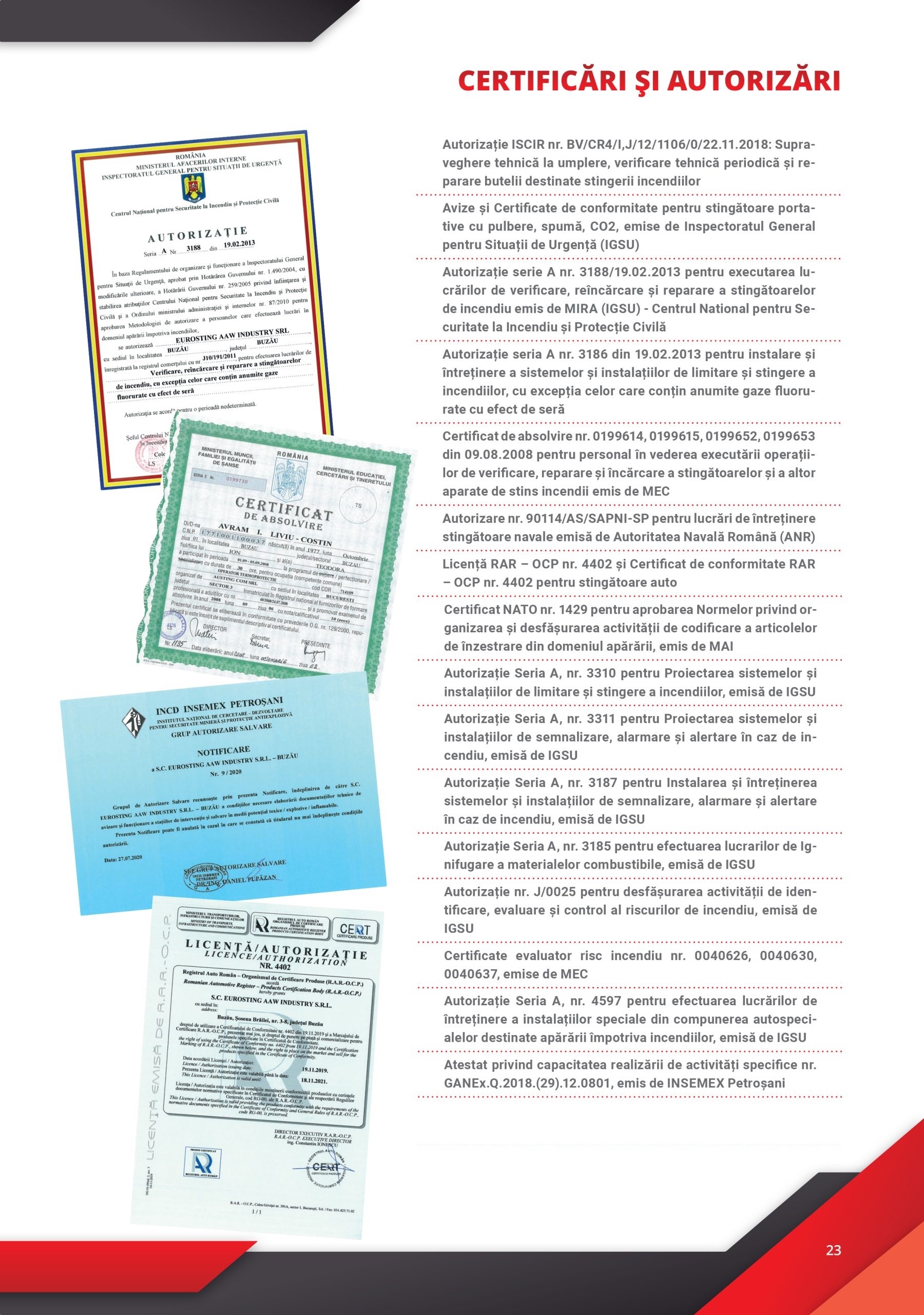 certificari Eurosting